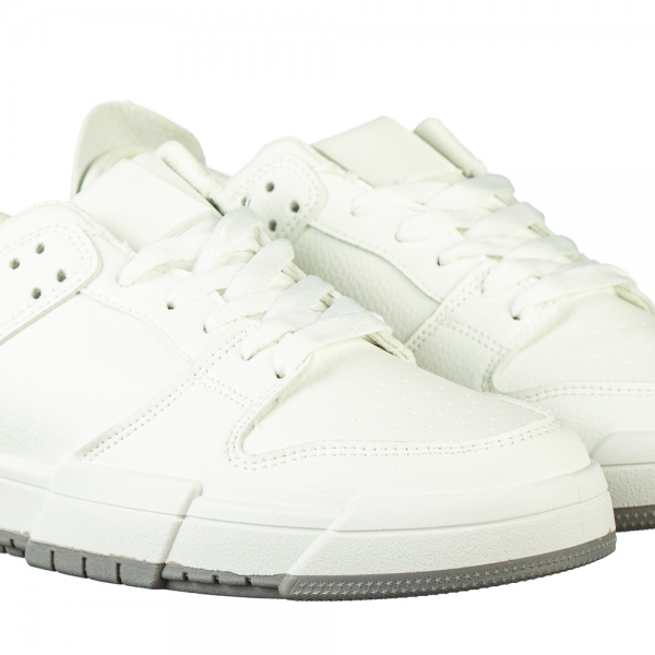 Ανδρικά αθλητικά παπούτσια  λευκά από οικολογικό δέρμα Kitu, 3 - Kalapod.gr